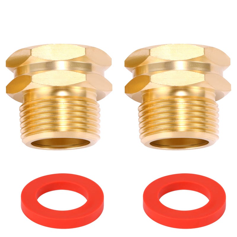 Sanpaint 2 Pack Brass Garden Hose Adapter, 3/4" GHT Female x 3/4" NPT Male Connector,GHT to NPT Adapter Brass Fitting,Brass Garden Hose to Pipe Fittings Connect - Image 3